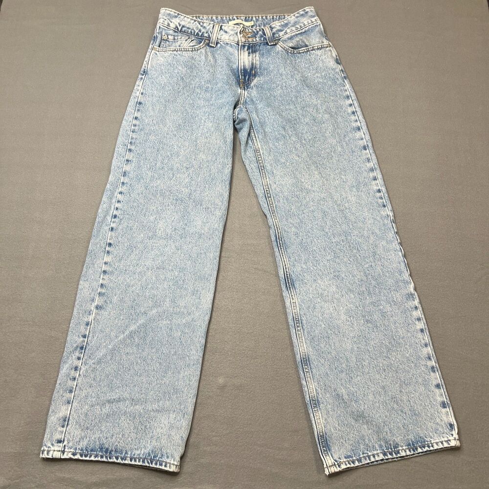 Levi's Superlow Jeans Women's 29 X 32 Blue Denim Cotton Light Wash Straight Leg